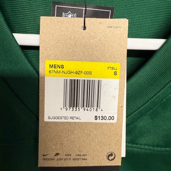 New Nike Mens On Field Aaron Rodgers #8 New York Jets Green Jersey Size Small - Picture 5 of 5